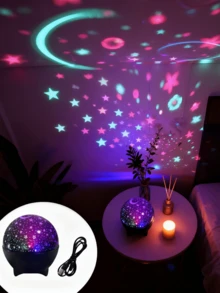 Atomic Star Moon Projection Lamp, Holiday Gift For Halloween, Christmas, Create Magical Night Atmosphere - Multicolor - View 6