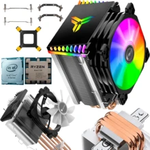 Ventilador para PC, disipador de CPU con 4 tubos de calor, radiador silencioso de alto rendimiento compatible con Intel y AMD - Negro - Ver 1