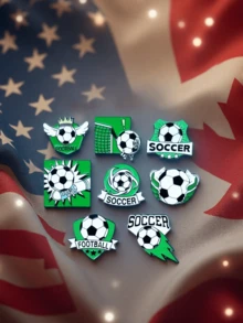 1/4枚2026世界杯必备合金徽章和胸针 - 时尚配饰，适合足球爱好者装饰服装、背包和帽子。#足球元素徽章 #时尚配饰徽章，记录球场上的激动时刻，完美的球迷聚会和庆祝活动小礼物。 - 多色-A - 查看 10