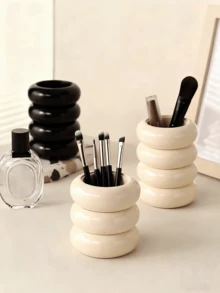 1个蜂蜜罐化妆刷收纳盒，梳妆台整理盒，可收纳眼影刷、眉笔等，高端产品 - 彩色 - 查看 6