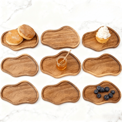 Natural Rosewood Peanut Shaped Wooden Tray - Heat Resistant, Food , Suitable For Kitchen And Dining Room Decor, Perfect For Desserts, Snacks, Fruits, Coffee, Jewelry, Keys, Food Serving Tray - Ideal For Home Decor And Kitchen Accessories