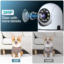 4 piezas Cámara de inalámbrica inteligente con detección de movimiento y notificación instantánea - Blanco - Ver 2