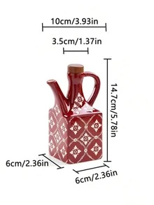 美式陶瓷油壶250/400ml大容量家用油瓶辣椒油瓶酱油醋壶厨房调料瓶客厅餐桌茶壶家居装饰 - 彩色 - 查看 16