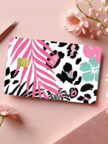 1pc Tree Leaf Pattern Credit Card Decorative Sticker, PVC Card Creative Personalized Ultra-Thin Anti-Fingerprint Credit Card Protective Skin, High Quality, Anti-Scratch, Anti-Friction, Suitable For Men And Women, Small Chip Card, Bank Card, Credit Card, Transportation Card, Student Campus Card DIY Decoration, Back To School Supplies - Multicolor - View 1