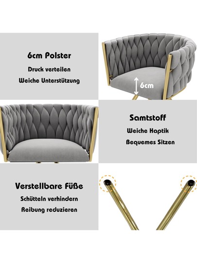 Dressing Chair, Piece, Luxe Swivel Bedroom Leisure Four Metal Support Legs, Roze view 2