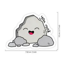 1PC You Rock Vinyl Sticker, Funny Cute Pet Rock Decal, Encouraging Laptop Sticker, Motivational Peel & Stick Water Bottle Decal, Cheerful Pet Rock Tumbler Sticker, Uplifting Vinyl For Motivation, Perfect Gift For Encouragement Lovers, Waterproof Design For Laptop, Water Bottle, Tumbler, Ideal Present For Positive Humor And Inspiration - Multicolor - View 2
