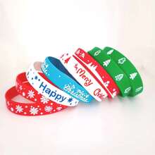 8pcs Christmas Party Silicone Bracelets Wristbands Festival Celebration Gift Wristbands