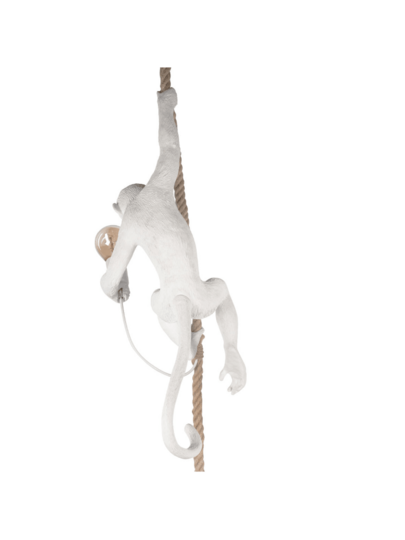 Alpinaluz Retro Edison E27 Resin Hang Lamp 'MAX' Wit Monkey Hemp Rope, Ideal Dining Room, Living Room Bar view 3