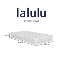 Lalulu colchones,colchon individual Blanco en caja,colchon de espuma con memoria,inhibe el crecimiento de bacterias,refrigeración y transpirabilidad,muelle silencioso enbolsillos individuales,Certificado por Oeko-Tex de la Unión Europea,muebles para cuarto colchón individual,colchon de espuma - Blanco - Ver 3