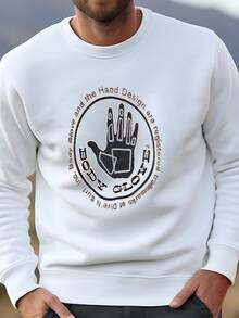 Mens Vintage Body Glove Sweatshirt – Brown Pullover With Iconic Surf Logo, Retro Hand Graphic, Unisex Streetwear, Large, Size L Sweatshirt - 白色 - 查看 2