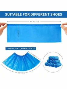 10/50/100 Pieces Of 13.8 * 7-Inch Blue Disposable Shoe Cover PE Foot Cover Film, Keeping The Floor Clean. Home Waterproof, Wear-Resistant, Anti Slip Shoe Cover Sorting And Storage, Suitable For Home, Office, School, Footwear And Boot Accessories, Shoe, Spring Summer Picks, Brides Maid Gifts, Room, Bedroom Decor, Bedroom Decor, Beach, Travel, For Men, For Women, Vacationbeach,Summer,Vacation,Holiday,Travel Essential,Going Out Tops,Household Items - Multicolor - View 2