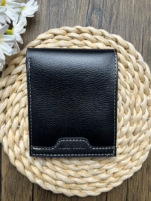 Men's Genuine Leather Mini Wallet, Multi-Card Slot Design, Large Capacity Horizontal Wallet With Card Slots, Multiple Card Slots, Bill Compartment, And A Transparent ID Window, Providing Ample Storage Space For Cash, Credit Cards, And ID. This Fashionable Ultra-Thin RFID-Blocking Bifold Wallet Features A Modern Minimalist Design, Durable And Portable, An Ideal Choice For Daily Use.