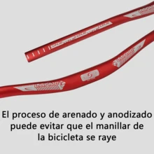 Manillar de bicicleta de aleación de aluminio ligera 720 mm, para potencia de 31,8 mm, ideal para montaña, carretera e híbrida, con elevación de 25 mm - Azul - Ver 5