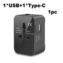 1 个旅行适配器，带 1 个 USB 和 1 个 Type-C 充电端口，通用旅行充电器，壁式充电器交流电源插头适配器，美国/欧盟/英国/澳大利亚转换适配器，USB 充电器，Type C 充电器 - 英規插(220-240V) - 查看 13