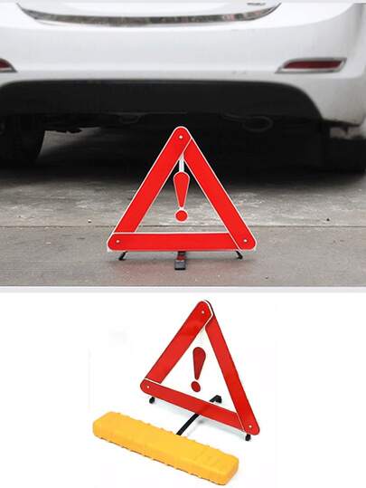 Triángulo de advertencia reflectante plegable para el automóvil, señal de advertencia reflectante para accidentes y averías en la carretera