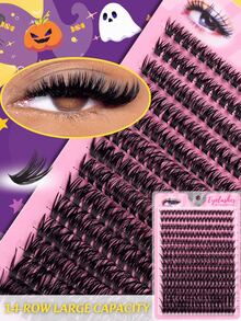280pcs 14 Rows 60/80 Strands 0.05mm Mink Lashes 9-16mm Mixed Length Faux Mink Eyelash 3D Russian Volume Individual Lashes Salon Makeup Black False Eyelashes Purple Box Lash Clusters,Eye Lash Clusters,Individual Eyelashes,Lashes,Fake Lashes - màu đen - Xem 4