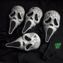 Mascara Scream 6 Aged Ghostface Mask Halloween Disfraz - Gris Claro - Ver 2