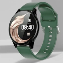 1 件舒适硅胶表带男女通用智能手表，升级版配备无线通话、消息提醒、计步器、卡路里追踪、多种运动模式、远程摄像头、音乐控制和活动追踪，兼容 Android 和 IOS 手机，非常适合圣诞节、万圣节礼物