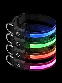 1条LED多色发光项链，13种灯光模式/追逐彩虹模式/Type-C充电