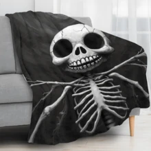 1pc Nightmare Before Christmas  Blanket - Soft Flannel Throw With Gothic Monster Design,For Halloween,Christmas,Home,Car,Bed - Perfect Gift For  Fans & Movie Decorations,Decorations,Seasonal Decoration,Contemporary Style,Plush Texture,Themed Home Accessory,Holiday Shoppers - 預設 - 查看 4
