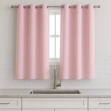 Kitchen Window Curtain – Lightweight Fabric, Quick Drying, And Quality Finish - Pink - View 1