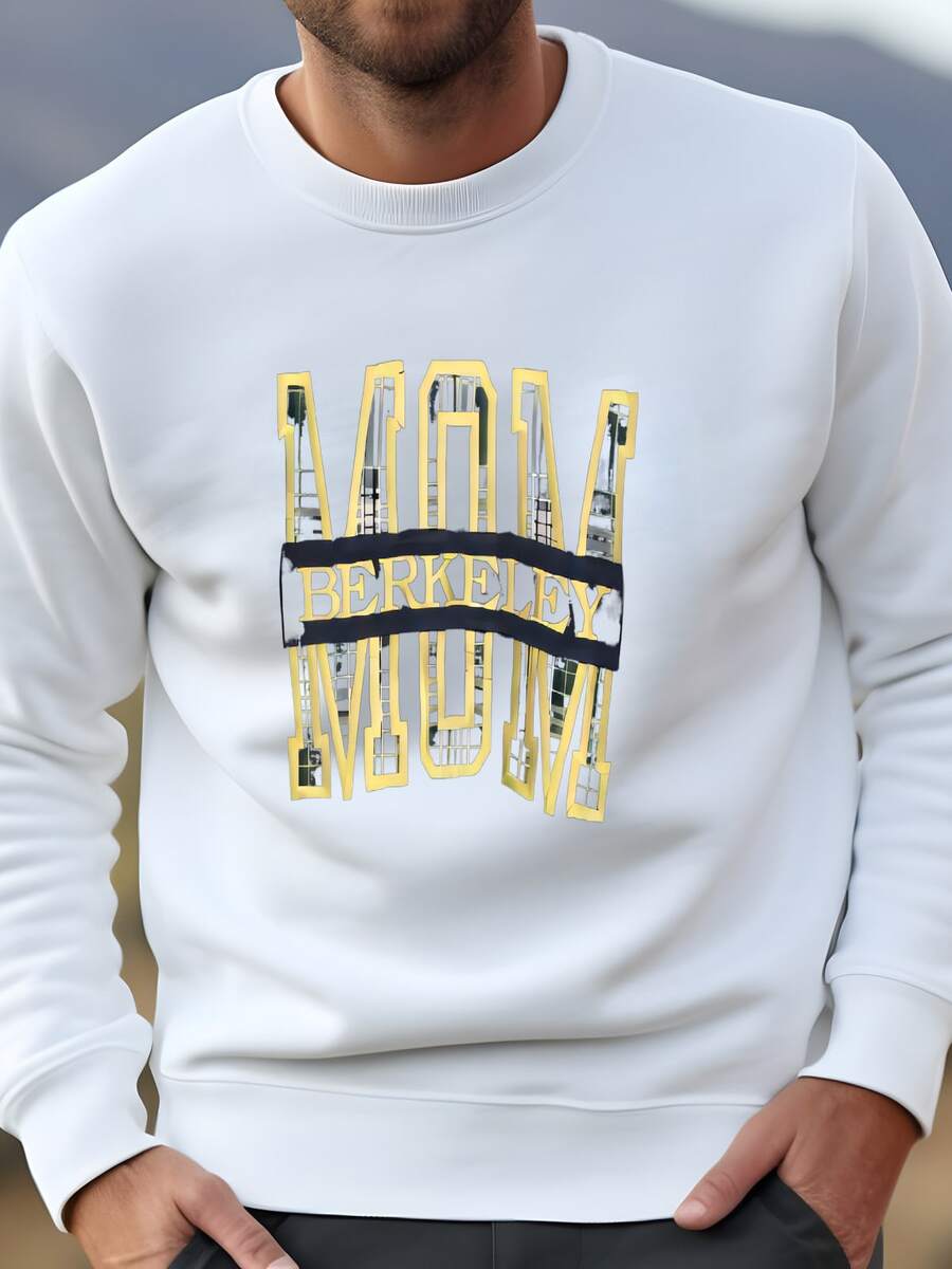 Mens Vintage 90s University Of California Berkeley Sweatshirt -  Mom Logo Sweatshirt - 白色 - 查看 1