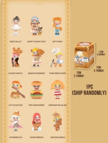 Molly "Carb Lover" Bread Head Series Blind Box, 12 Regular Styles + 1 Hidden Style, Cute Bread-Themed Figurines With Detailed Bakery Elements (Croissant, Burger, Donut), 7-11cm, Suitable As Desktop Decor, Ideal For Pop Mart Collectors, Molly Fans, And Bread Lovers, Also Great For Birthday, Hobby, Valentine's Day, And Anime-Themed Room Decor, Add A Touch Of Cuteness To Your Collection Today! - Multicolor - View 13