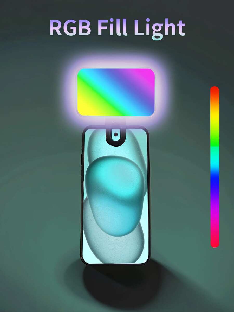 Tragbare Selfie-Füllleuchte für Videokonferenzen, mit Handyclip, Clip-On LED-Licht, geeignet für Videokonferenzen, 3 Beleuchtungsmodi, wiederaufladbar, tragbar, verwendbar für Laptop/Handy/Tablet/Zoom-Anruf/Make-up - Schwarz - Übersicht 1