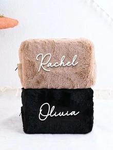 Borsa per il trucco personalizzata per damigelle, borsetta ricamata, regalo unico per il festa nuziale, regalo per lei, regalo per damigelle, borsa personalizzata. Borsa da toilette impermeabile, regalo per Natale, Ringraziamento, Festa della Mamma, San Valentino, miglior borsa cosmetica, anniversario, borsa da toilette regalo di compleanno - Multicolore - Visualizzare 4