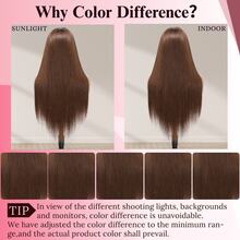 32 Inch 200% Density Natural Brown Long Straight Lace Front Wigs Human Blended Hair 13x4 HD Transparent Bone Straight Lace Front Wigs For Women Straight Lace Frontal Wig 8-34 Inch Pre Plucked Natural Hairline With Baby Hair For Women Daily Use - Brown - View 9