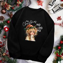 Moletom Unissex Natal Elfa de Natal Tecido Premium Flanelado Personalizado Delicado Festas Fim de Ano Feliz Natal - Preto - Visão 1