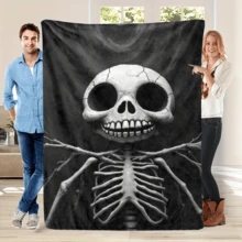 1pc Nightmare Before Christmas  Blanket - Soft Flannel Throw With Gothic Monster Design,For Halloween,Christmas,Home,Car,Bed - Perfect Gift For  Fans & Movie Decorations,Decorations,Seasonal Decoration,Contemporary Style,Plush Texture,Themed Home Accessory,Holiday Shoppers - 預設 - 查看 2