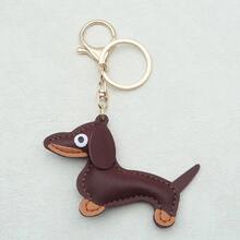 1pc Personalized Dachshund Keychain, Customized Name Bag Charm, Customized Leather Keyring & Bag Accessory, Handbag Pendant, Gift For Dog Lovers, Thanksgiving, Christmas, Birthday, Home Decor, Back To School, Anniversary, Bride, Father, Mother, Boy, Girl - Multicolor - View 13