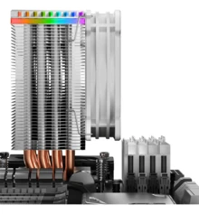 Ventilador para PC, disipador de CPU con 4 tubos de calor, radiador silencioso de alto rendimiento compatible con Intel y AMD - Blanco - Ver 6