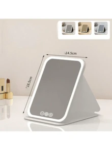 LED Makeup Mirror, 3 Lighting Modes (White/Natural/Warm Light), 800mAh, USB Rechargeable Adjustable Brightness Vanity Mirror, Portable Foldable Design, Suitable For Home, Travel And Dorm, Perfect Gift For Women On Valentine's Day, Birthday, Mother's Day - Multicolor - View 18