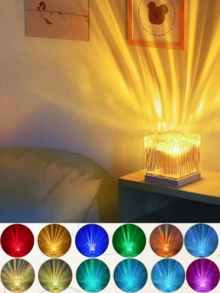 1pc USB Powered Aurora Wave Projection Light - 16 Color Gradient LED Mood Light With Remote Control, Modern Iceberg Design For Home, Office, Bar And Underwater Night Scene Decoration, Ambient Lighting - Multicolor - View 12