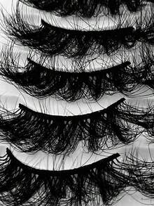 5 Pairs 8D Fake Lashes Bulk Fluffy Natural False Eyelashes Thick Dramatic False Eyelashes - Black - View 2