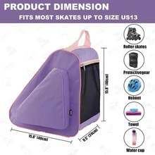 1 pieza Bolsa de patinaje ajustable de tela Oxford de alta calidad con asa superior y compartimento con cremallera. Accesorios de patinaje universal y duradero para patines de ruedas, patines de hielo, patines quad, patines en línea, patines de figura y patines de hockey.