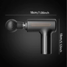 OBOVAY 1个便携式可充电按摩枪，速度可调，符合人体工学的手柄，用于肌肉放松，耐用塑料材质，便携式按摩器，肌肉按摩器，时尚设备，可调节设置，500mAh电池