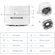 迷你桌面吸尘器，360°旋转桌面清洁工具，电池供电款（不含电池），用于吸除桌面上的小物件和碎屑，清洁抽屉台面等物品。 - 彩色 - 查看 10