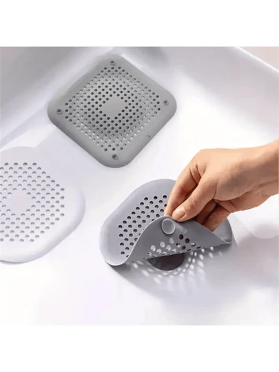 100pcs Shower Drain Hair Catcher Filters - Easy To Use, Drain Catcher Stickers, Disposable Drain Covers, Suitable For Shower, Sink And Laundry Room, Easy To Stick, Drain Hair Stopper, Disposable Drain Filters, Bathroom Hair Collector, Drain Covers, Kitchen Sink Strainer