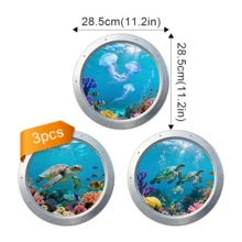 3Pcs Christmas Decorative Toilet Lid Sticker, Self-Adhesive Sticker With Marine Animal Pattern, Waterproof Removable PVC Matte Texture, Decorative Toilet Lid Sticker,Christmas, Christmas Decrations, Christmas Stockings Fillers,Toilet Stickers