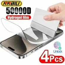 Bộ 4 miếng dán màn hình Hydrogel phủ toàn màn hình, tương thích với iPhone 17/16/15/14/11/12/13 Pro Max/15/14 Plus/17 Air/16e, cũng phù hợp với 13/12 Mini (Lưu ý: Miếng dán rất mỏng, vui lòng xem video hướng dẫn chi tiết sản phẩm hoặc xem hình ảnh hướng dẫn lắp đặt cuối cùng trong ảnh chính). - Phim hydrogel - Xem 33