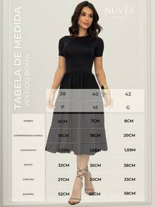 Midi Dress With Ruffles, Peasant Style, Short Sleeves, Delicate, Christmas, Casual, Wedding - Black - View 6
