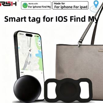 RSH For Airtags Smart Tag, Item Finder Key Anti-Lost Reminder Device Suitable For Iphone Find My APP , Worldwide Precise Positioning Smart Tracker, For Pets, Keys, Luggage, Backpacks, Etc., With Silicone Protective Sleeve, Perfect For Tracking Your Item. Christmas, Halloween Holiday Gifts