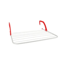 ZYLX SHOPPING - Tendedero Metálico Radiador/Balcón | 50*33 cm y 63*49  cm | Plegable con Ganchos de Plástico Resistentes - 63*49cm rojo - Ver 2