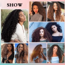 Synthetic Curly Clip In Hair Extensions Natural Hairpieces Hair Extensions Clip In 7 Pcs Full Head Clip Ins 18/22/26"/140g, Halloween - Multicolor - View 6
