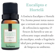 Essência Fragrância Frasco 10ml P/ Aromatizador Eletrico Via Aroma - Eucalipto Hortelã - Visão 2