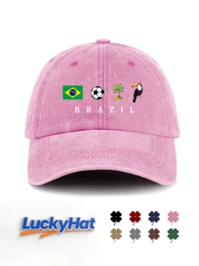 2026 世界盃巴西 5 星球迷帽，復古風格，做舊處理，適合觀賽與酒吧，男女通用 - BRASIL - 查看 11