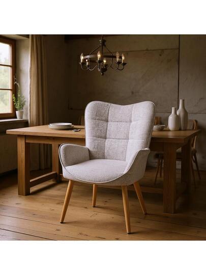 Meubles Cosy PCS Com Tafel Fabric Dining Chair, Moderne Ideal Room Or Living Room, Easy Assembly, Home Furniture, Compact Dimensions, Grijs 72 62 90.5 Cm view 2